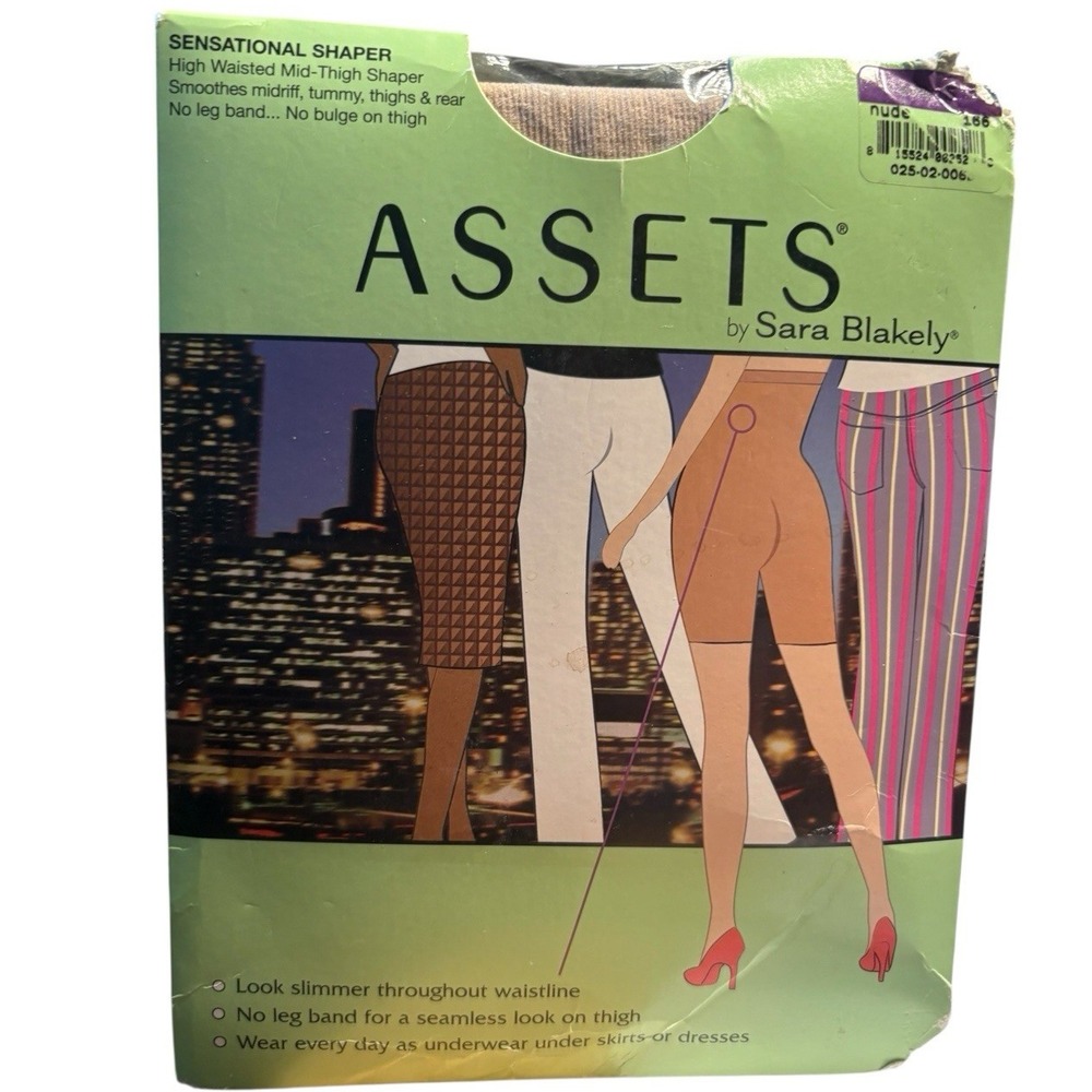 Spanx Assets Sensational Shaper Size 5 Nude‎ High Waist Mid Thigh New Slimming